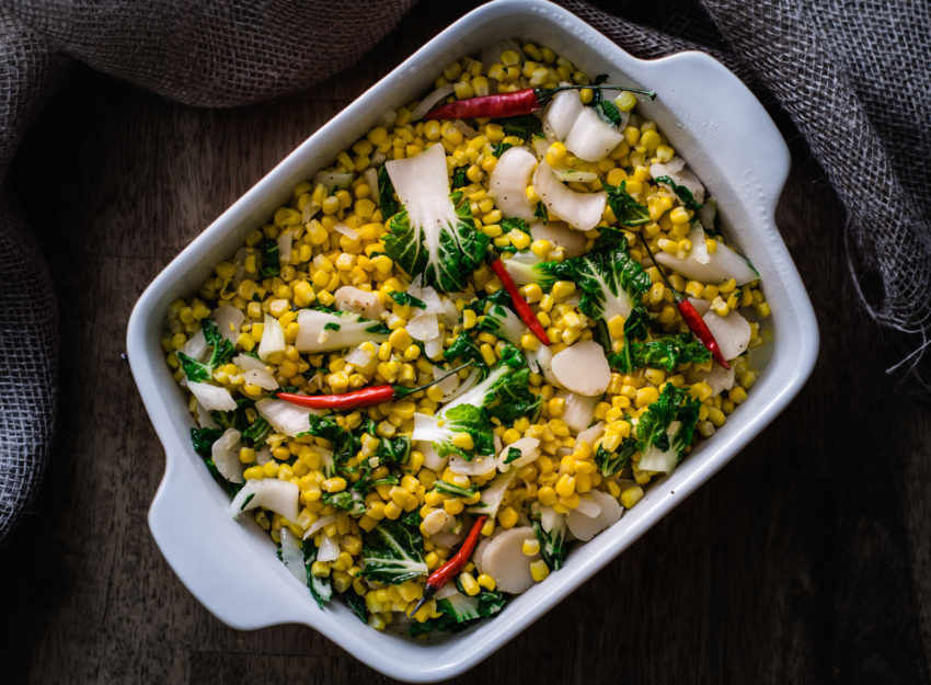 Baby-Bok-Choy-and-Coconut-Corn-1-850x625