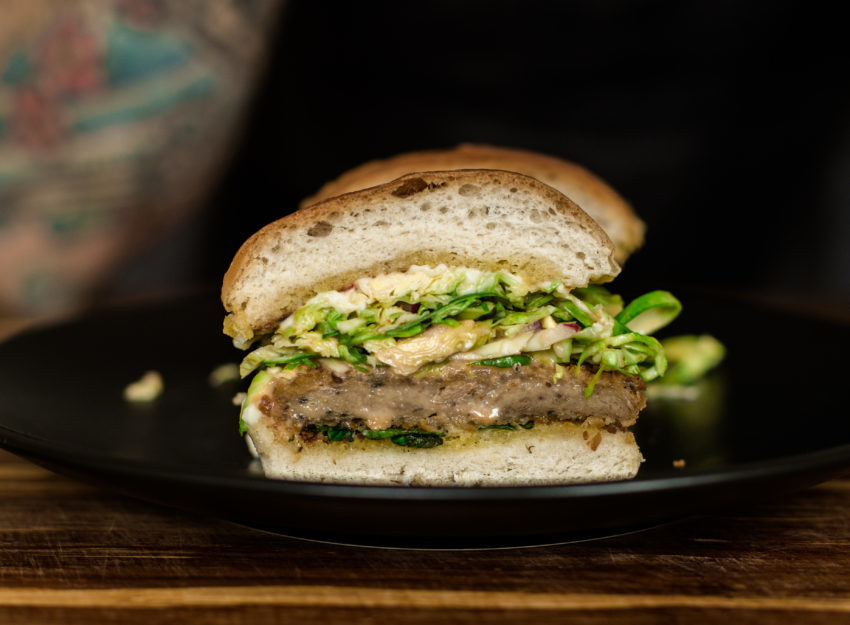 Fry’s-Schnitzel-Brussels-Sprouts-Slaw-Burger-2-850x625