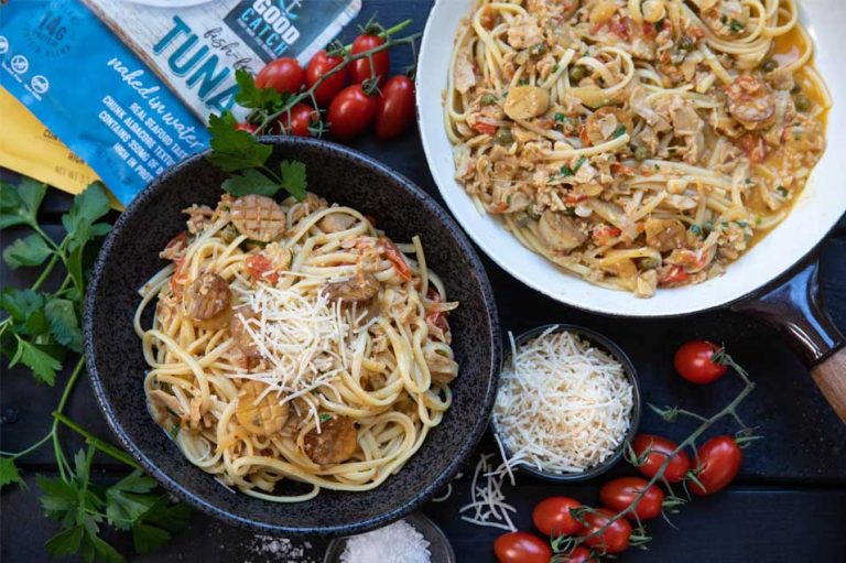 Seafood Linguine Recipe W/ Good Catch Fish-Free Tuna