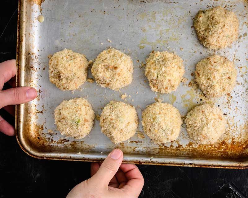 forma de bolas de arancini