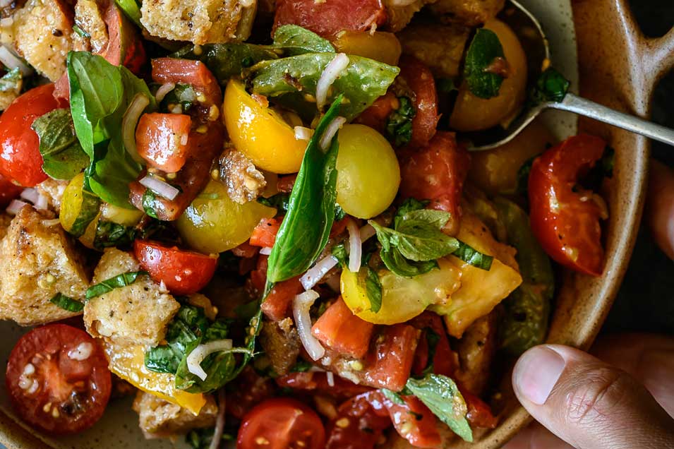 Kräuter Veganer Panzanella Salat