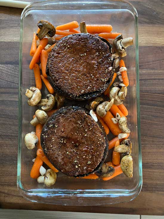 Stuffed Portobello Mushrooms With Creamy Polenta & Spinach
