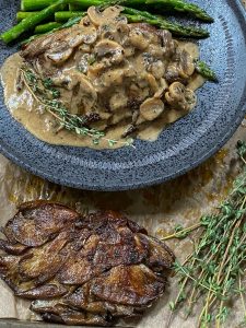 Steak, chicken fried, mushrooms-4