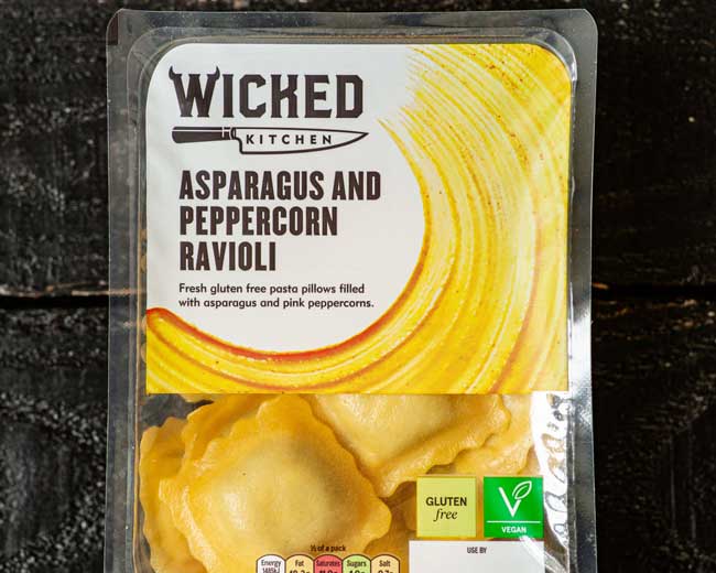 raviolis aux asperges et au poivre nourriture végétalienne chez tesco uk
