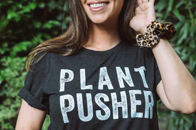 wicked healthy plant pusher tshirt