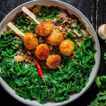 garlic lentils and chickpea meatballs