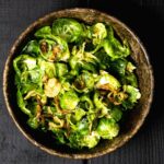 brussels sprout leaves with crispy fried onions