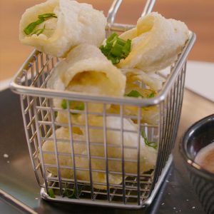 deep fried vegan dumplings