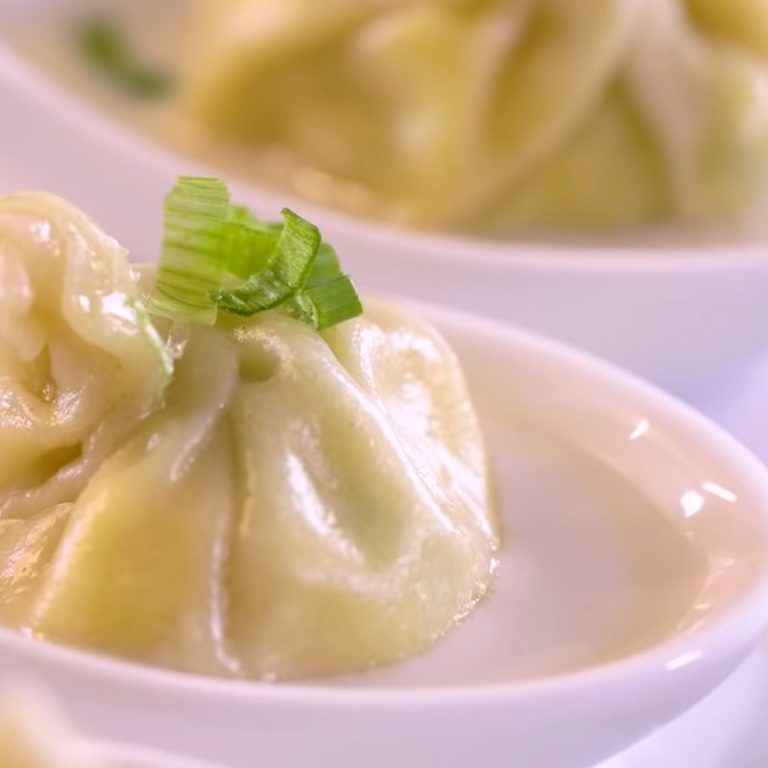 Vegan Corn Dumplings in a Coconut Broth