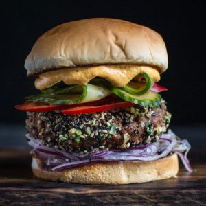 wicked samurai vegan burger for Super Bowl party 2022