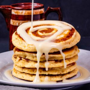 vegan cinnamon swirl pancakes