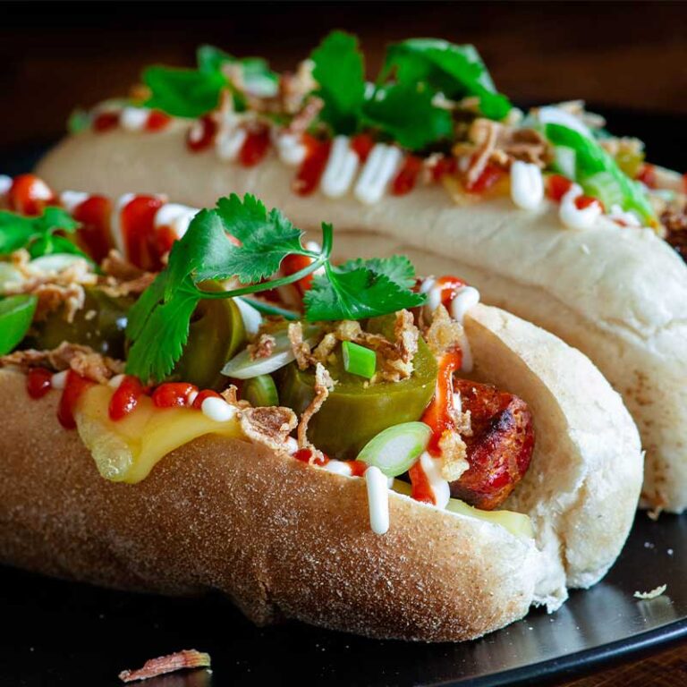 Spicy Chorizo Cheese Vegan Hot Dogs from Wicked Kitchen