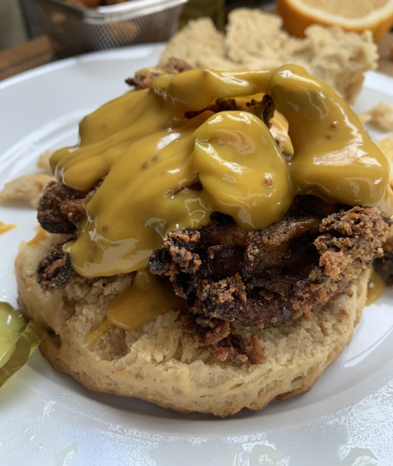 Perfect Shroom Chick’n & Biscuit Sandwich