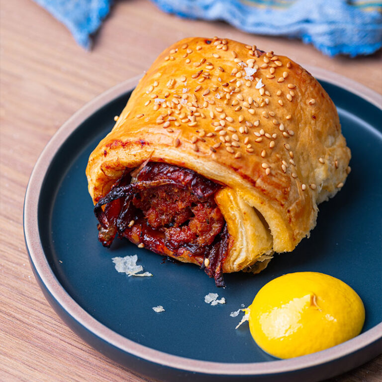 BBQ Sausage Rolls with Street-Cart Onions