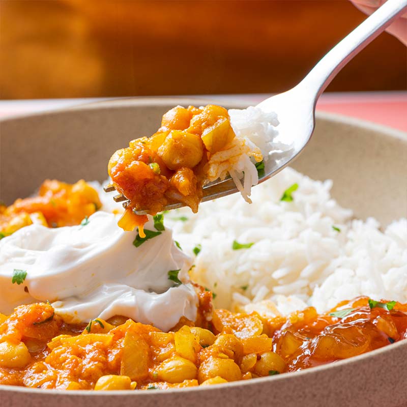 Curry de garbanzos vegano fácil