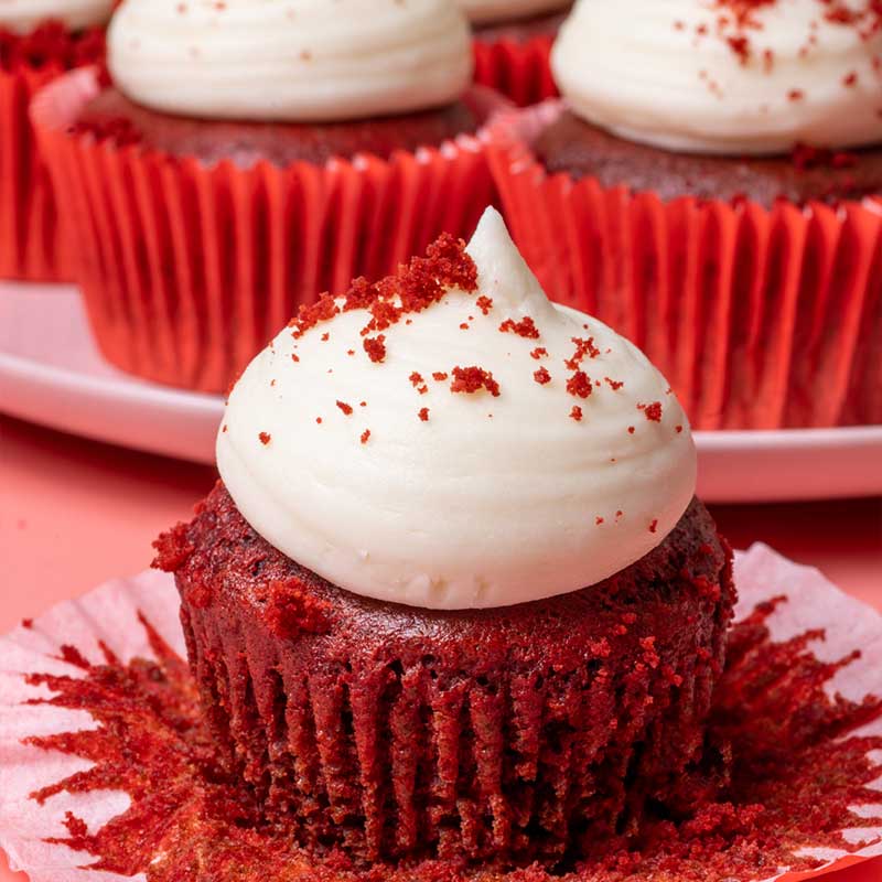 Cupcakes veganos de terciopelo rojo
