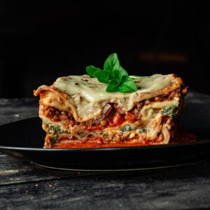 Slechte gezonde veganistische lasagne