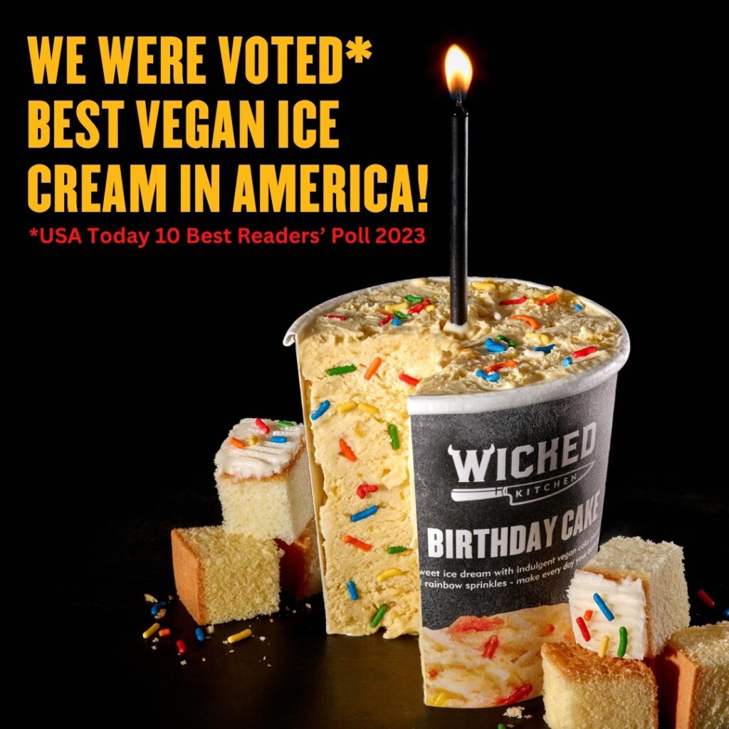 Wicked Kitchen Birthday Cake ice cream voted best vegan ice cream in America