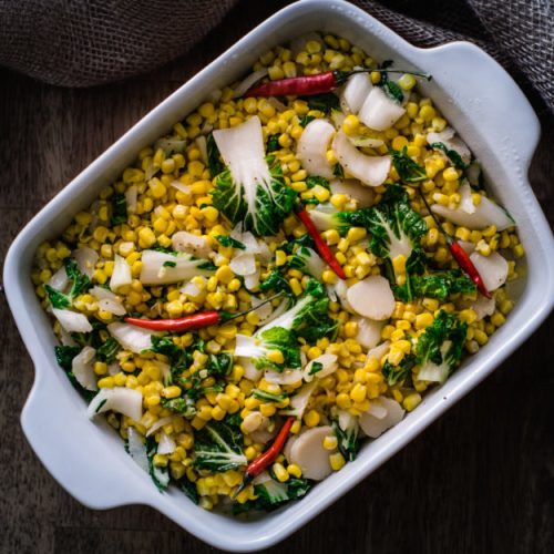 Baby-Bok-Choy-and-Coconut-Corn-1-850x625