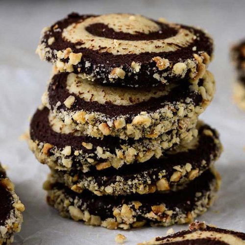 chocolate hazelnuts shortbread cookies