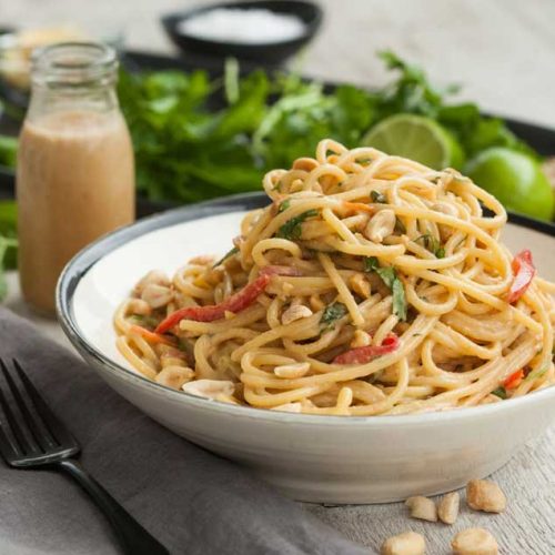 peanut ginger thai spaghetti