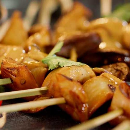 Plated king satay