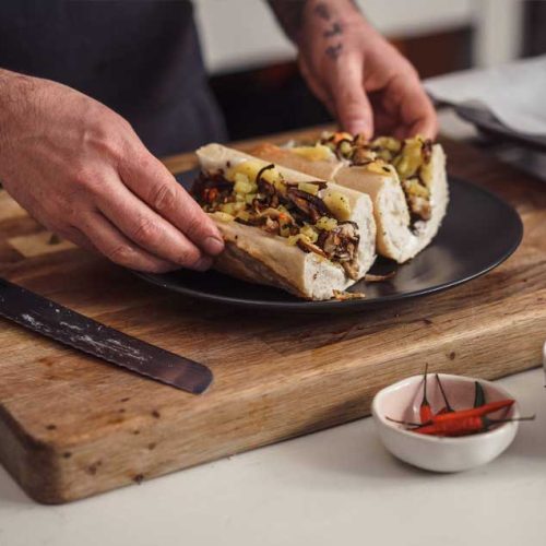 The BEST VEGAN MUSHROOM STEAK & CHEESE
