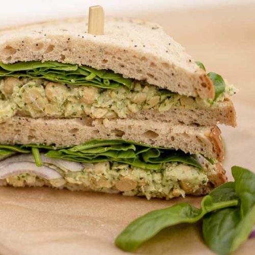 vegan chickpea salad sandwich